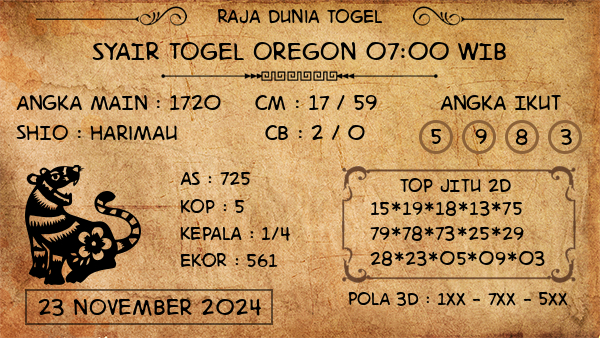 Prediksi Oregon 07:00 WIB